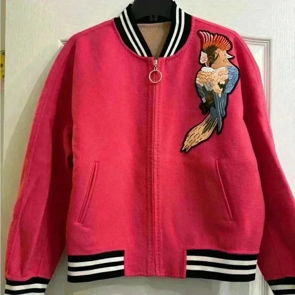 NWOT beautiful and unique bomber jacket.  80% wool 20% cashmere. Size 40